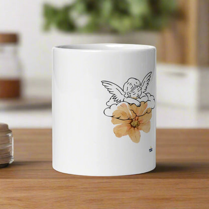 Angel with poppy flower | Ceramic Mug