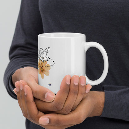 Angel with poppy flower | Ceramic Mug