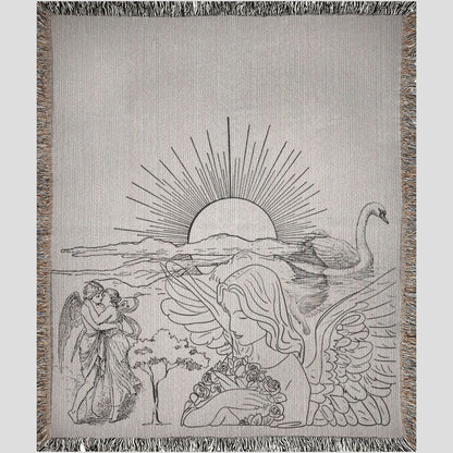 100% Cotton Woven Blanket "Eden Collage Sketch"