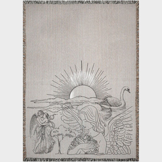 100% Cotton Woven Blanket "Eden Collage Sketch"