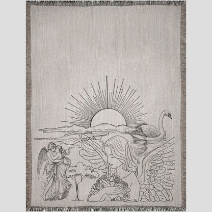 100% Cotton Woven Blanket "Eden Collage Sketch"